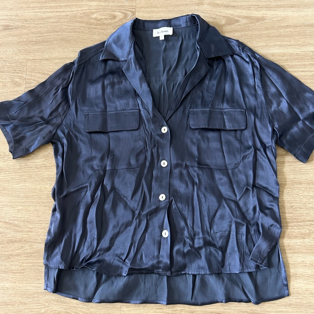 Bohme Navy Button-Up Women's Top